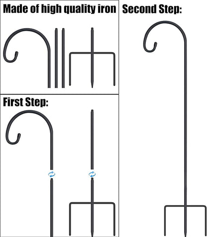 4-Pack 32" Shepherd's Hooks, Heavy-Duty Garden Stakes