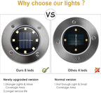 4-Pack Warm White In-Ground Solar Lights, Flat LED Walkway