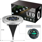 8-Pack White In-Ground Solar Lights, Flat LED Walkway