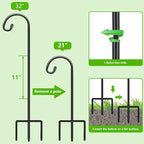 2-Pack 32" Garden Shepherd Hooks, Iron Plant Hangers