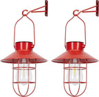Solar Courtyard Lanterns 2-Pack, Porch Hanging LED Decor