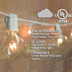 25ft LED Patio String Lights, Waterproof Outdoor