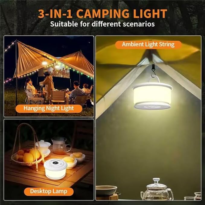 8ft LED Patio String Lights, Waterproof Outdoor