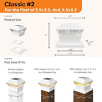 Solar Post Cap Lights 2-Pack, Waterproof LED