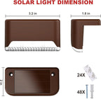 24-Pack Brown Modern Solar Wall Lights, Outdoor LED