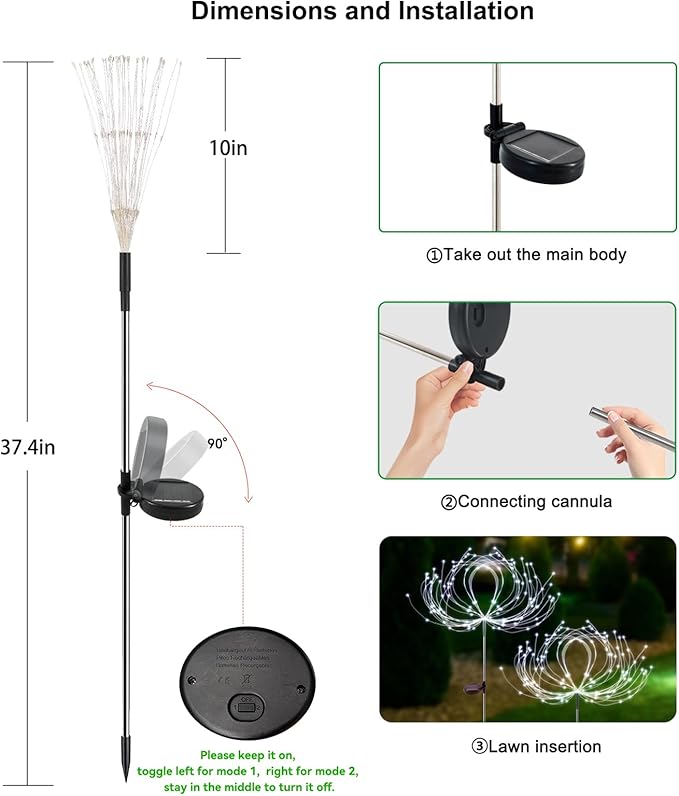2-Pack Solar Landscape Lights for Garden