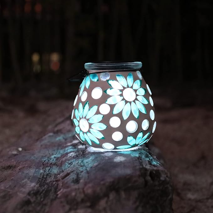 Mosaic Solar Outdoor Lanterns, Charming Waterproof LED