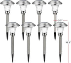 8-Pack Warm White Solar Path Lights, Outdoor Garden LED