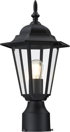 Outdoor Pole Lantern, Black Weatherproof Post Light