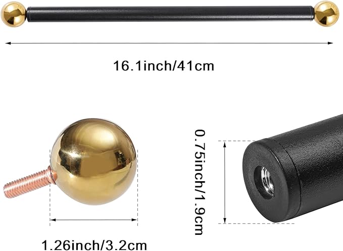 Lamp Post Cross Arm 16 inch Steel Lamp Post Cross Bar Ladder Rest Post Cross Arm Replacement for Outdoor Lamp Post (Gold 1Pack)