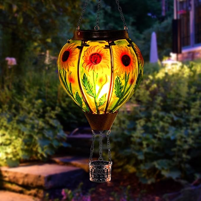 Sunflower Solar Lanterns, Waterproof LED Porch Lights