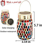 Elegant Mosaic Solar Lanterns for Yard, Waterproof LED