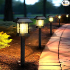 6-Pack Solar Path Lights, Outdoor Garden LED