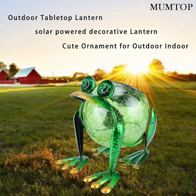 Classic Frog Solar Lanterns for Porch, Waterproof LED