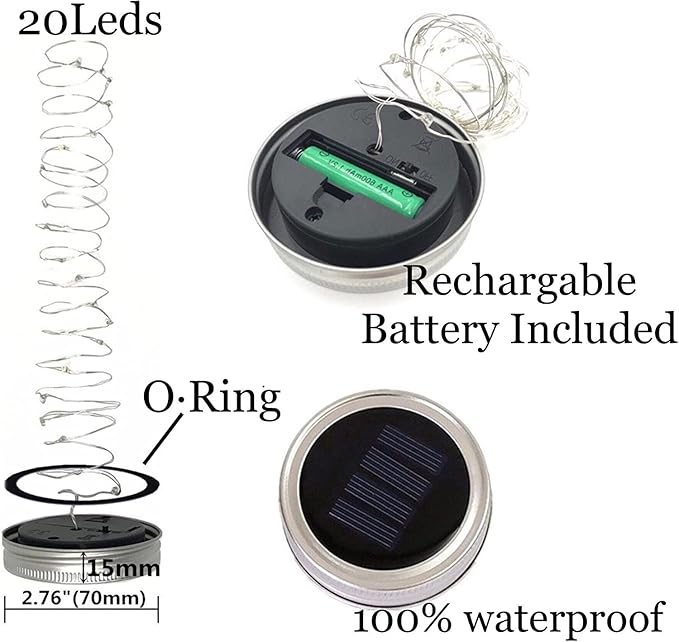 8-Pack Patio String Lights, Weatherproof LED
