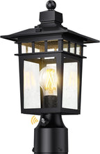 Outdoor Pole Lantern, Black Weatherproof Post Light