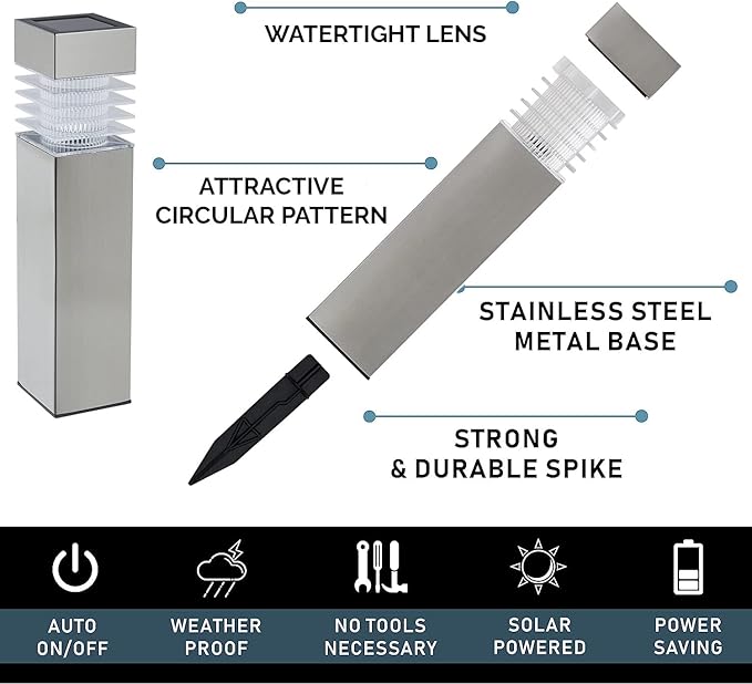 Solar Pathway Lights, Waterproof LED Driveway Lights