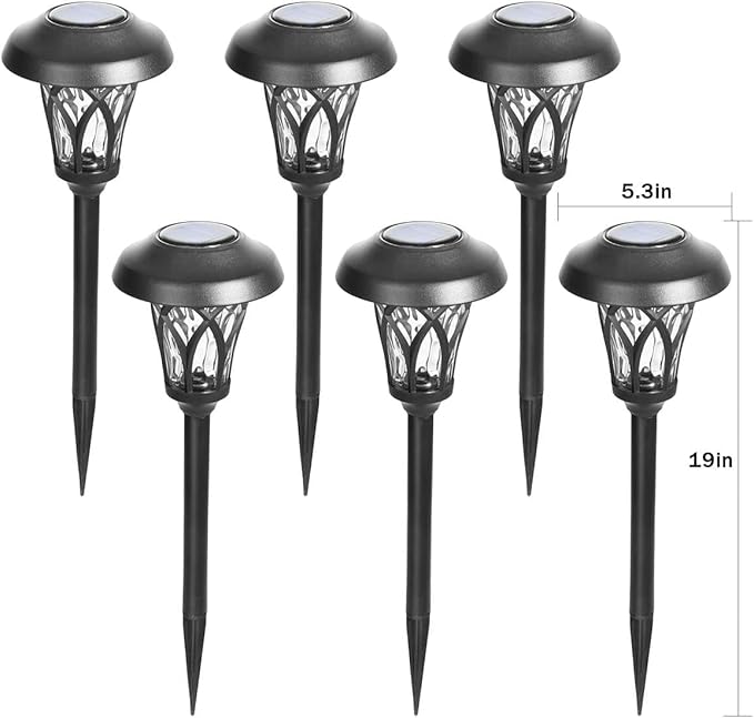 Solar Yard Path Lights 6-Pack, IP65 Waterproof