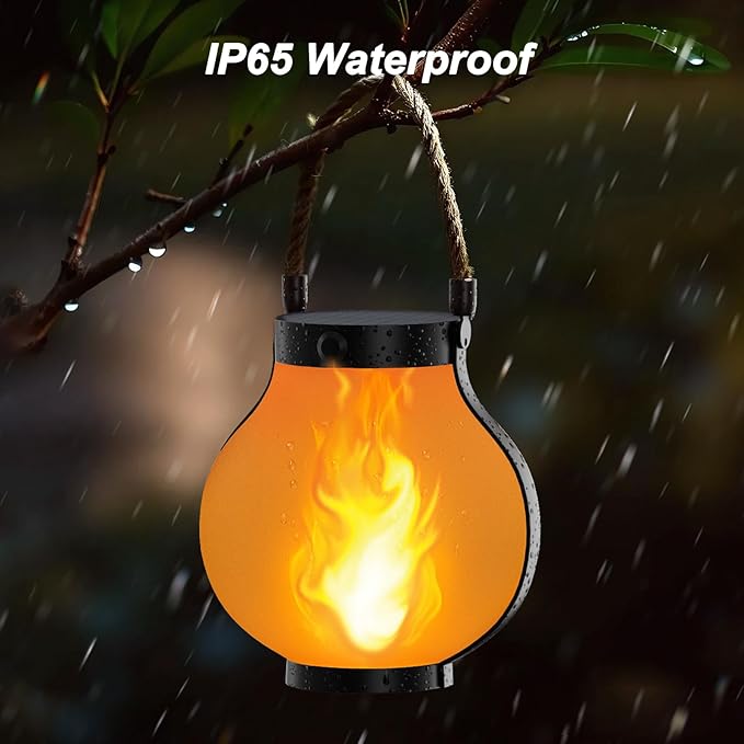 Hompavo Larger Gen2 Solar Lanterns Outdoor, Dual Charging (USB/Solar) & 2-Mode - Waterproof Decorative Hanging/Table Lights for Yard Patio Garden Halloween Christmas Decor, Birthday Gifts for Women, 2