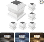 6-Pack Bright Solar Post Cap Lights for Deck, LED