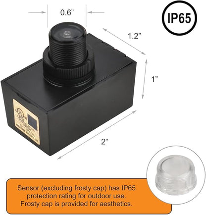 YCA1030 Dusk to Dawn Sensor, Hard-Wired Post Eye Photocell Sensor for Outdoor Lights, Automatic Light Control Switch, UL Listed (Pack of 2)
