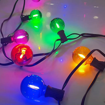 25Ft LED Outdoor String Lights, G40 Outdoor Christmas Decorations Lights Waterproof with 27 LED Globe Multicolor Bulb, Hanging Vintage Christmas Lights for Patio Roofline Backyard Garden Party Decor