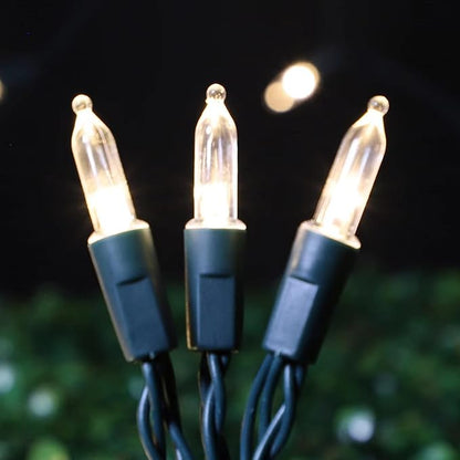 LAMPHOME 50 LED Outdoor Christmas Lights, 17 FT Battery Operated Mini String Light with 8 Modes & Timer, Xmas Tree Waterproof for Patio Garden Party Wedding Holiday Decor (Warm White)