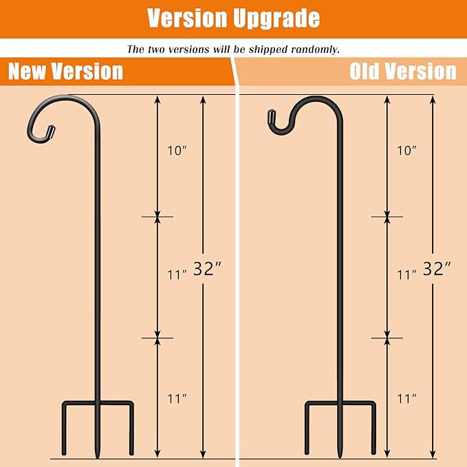 8-Pack 32" Garden Shepherd Hooks, Iron Plant Hangers