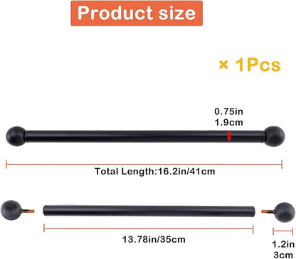 Geesatis 1Pcs Lamp Post Cross Arm Ladder Rest,Cross Arm Replacement for Outdoor Lamp Posts Pole Light,Small Bronze Ball Cross arm Handle Replacement,Black Bar with Black Caps