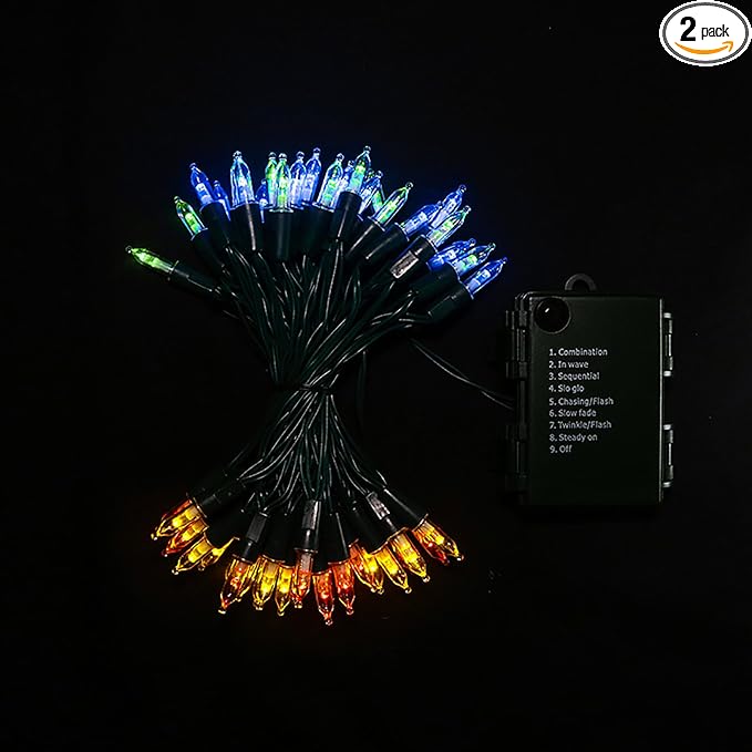 Christmas Fairy Lights 2-Pack, 50 LED Battery Twinkle Lights