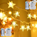 2-Pack 100 LED Christmas Twinkle Lights, 33ft Waterproof for Backyard