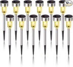 12-Pack Solar Landscape Lights for Driveway
