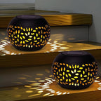 2-Pack Hanging Solar Lanterns, Waterproof LED Porch Lights