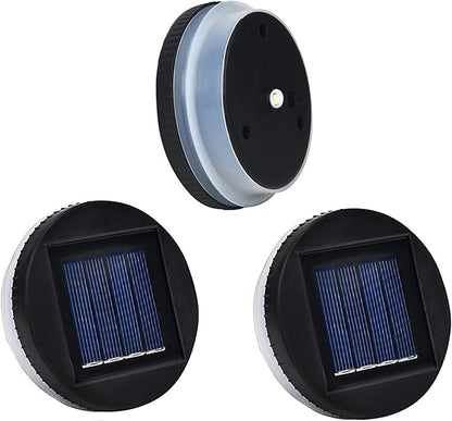 3 Pack Solar Mason Jar Lights - 3.15 in Silicone Waterproof Edge LED, Warm White Replacement Solar Light Parts for Outdoor Garden Lanterns