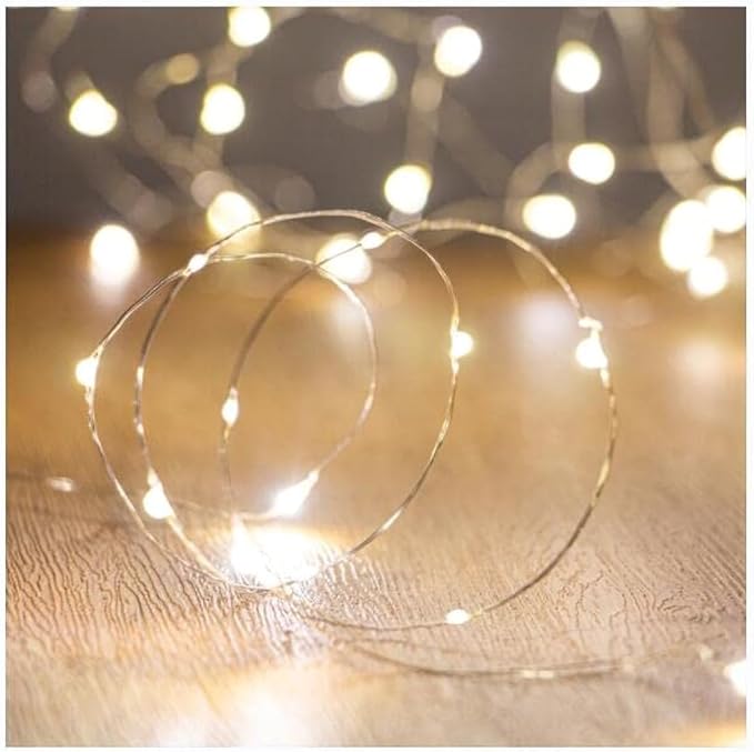 XINKAITE LEDs Fairy Lights,String Lights for Indoor&Outdoor Bedroom, Christmas, Parties, Wedding, Centerpiece, Decoration,Battery Operated (10Ft/3M Warm White)
