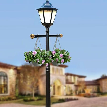 Lamp Post Cross Arm 16 inch Steel Lamp Post Cross Bar Ladder Rest Post Cross Arm Replacement for Outdoor Lamp Post (Gold 2 Pack)