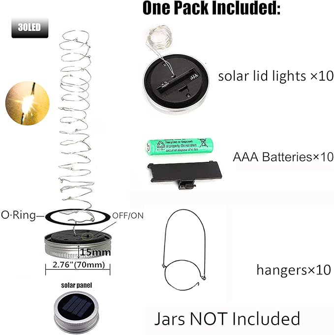 10-Pack LED Patio String Lights, Waterproof Outdoor