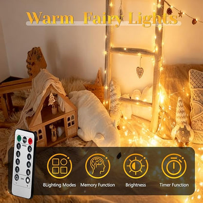 200 LED Christmas Twinkle Lights, 67ft Waterproof for Porch