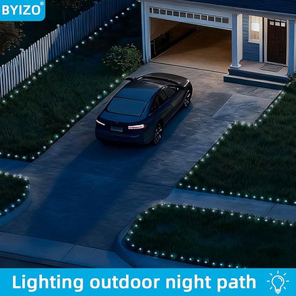 30 LED Solar Ground Lights Outdoor, Waterproof Solar Pathway Lights, LED Landscape Lighting for Garden, Patio, Driveway, Walkway - White