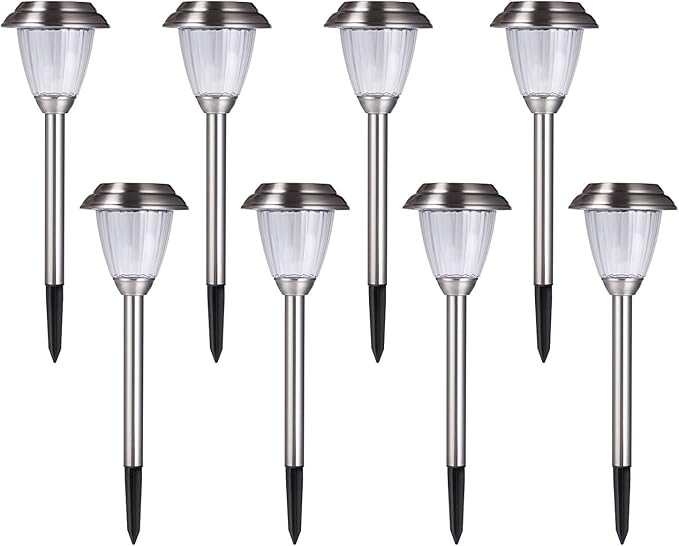 Silver Solar Pathway Lights, Garden LED