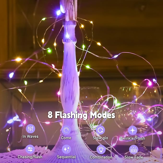 Christmas Porch String Lights, 16ft 50 LED Waterproof