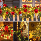Christmas Patio String Lights 8-Pack, 17ft 50 LED Waterproof