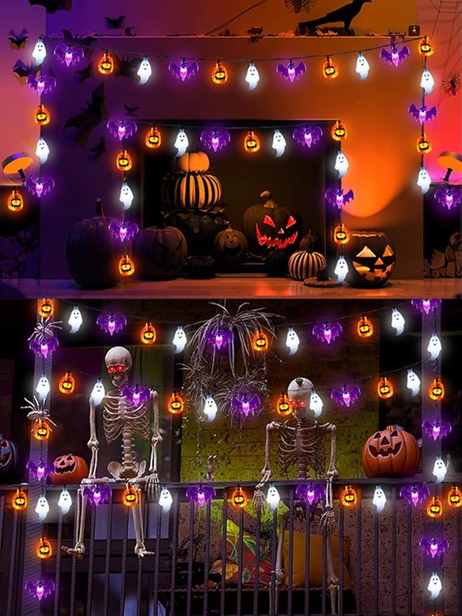 Halloween LED String Lights, Waterproof Timer Lights