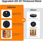2-Pack Hummingbird Solar Lanterns, Waterproof LED Patio Lights