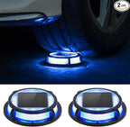 2-Pack Blue Solar Deck Lights, Outdoor LED