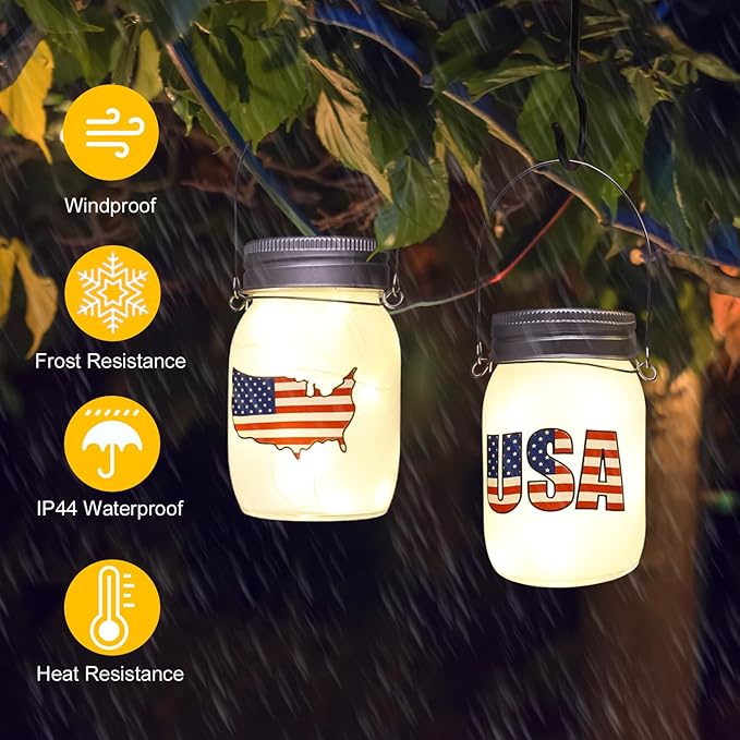 Solar Courtyard Lanterns 2-Pack, Outdoor Hanging LED Decor