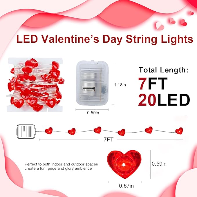 4-Pack Red Patio String Lights, Weatherproof LED