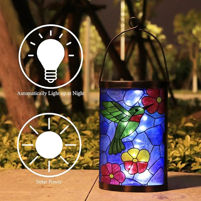 Hummingbird Solar Hanging Lanterns, Charming Garden Decor
