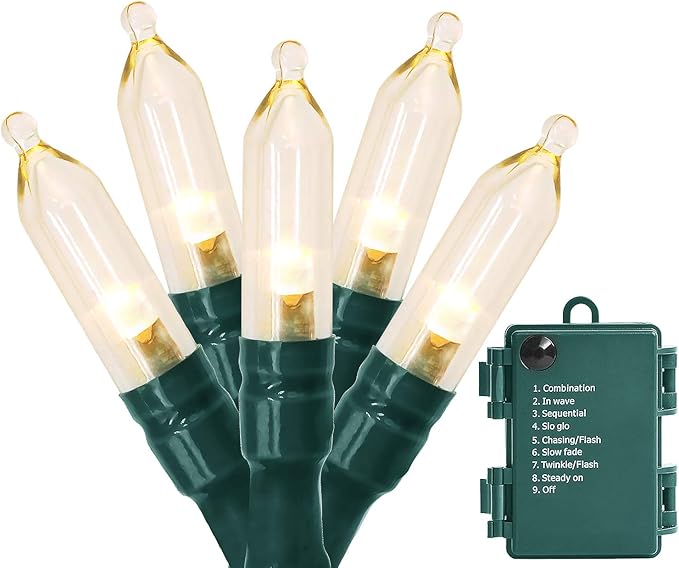 Christmas String Lights, 18ft 50 LED Waterproof Twinkle Lights