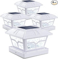 Cool White Solar Fence Post Caps 4-Pack, Yard LED